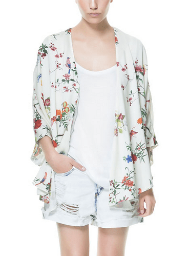 Chaqueta Fluida Estampado Flores 39.95 euros